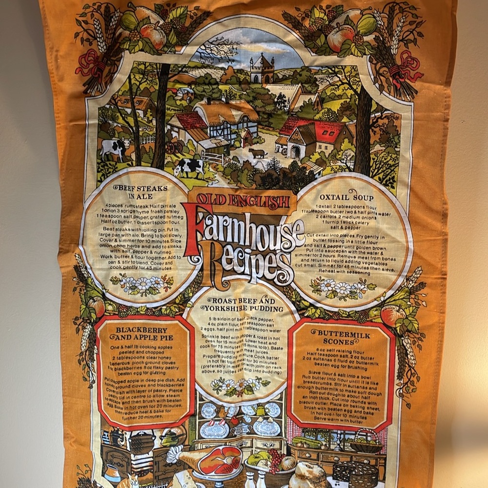 Vintage Farmhouse Recipes Tea Towel